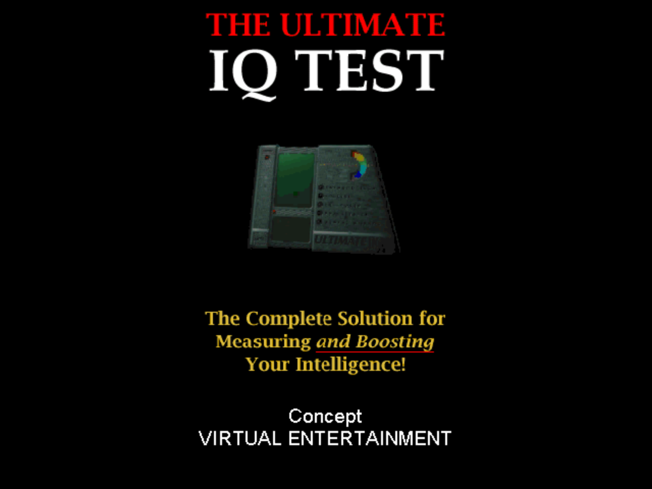 Title screen of The Ultimate IQ Test