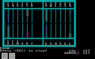 Gameplay of Backgammon (1987)