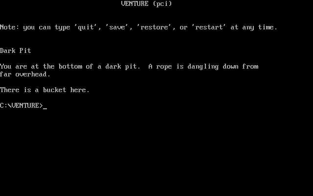 Title screen of VENTURE (pci)