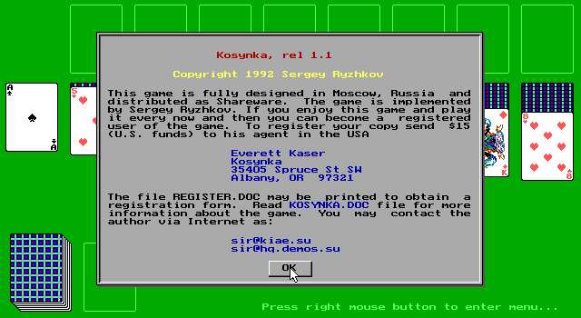 Title screen of Kosynka