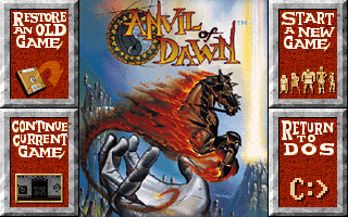 Title screen of Anvil of Dawn