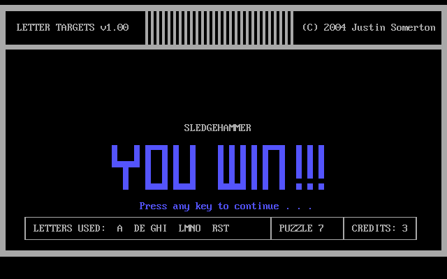 Gameplay of Letter Targets