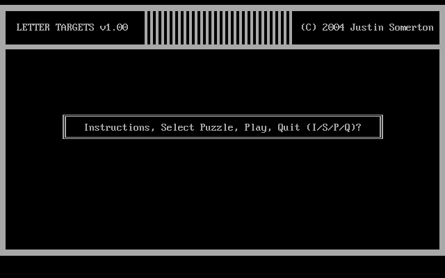 Title screen of Letter Targets