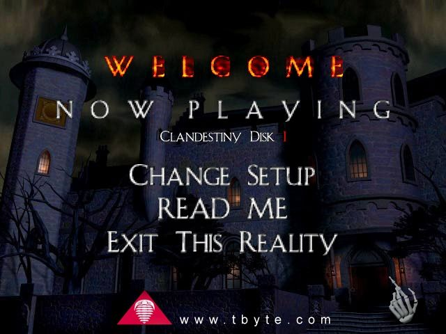 Title screen of Clandestiny