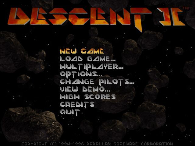 Title screen of Descent II