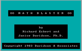 Title screen of Math Blaster!