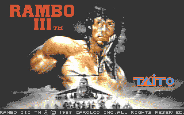 Title screen of Rambo III