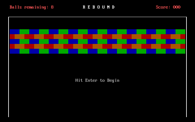 Title screen of Rebound