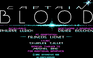 Title screen of Captain Blood