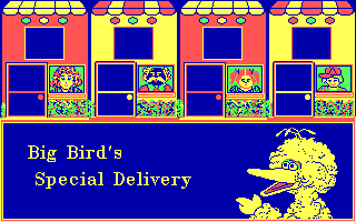 Title screen of Big Bird's Special Delivery