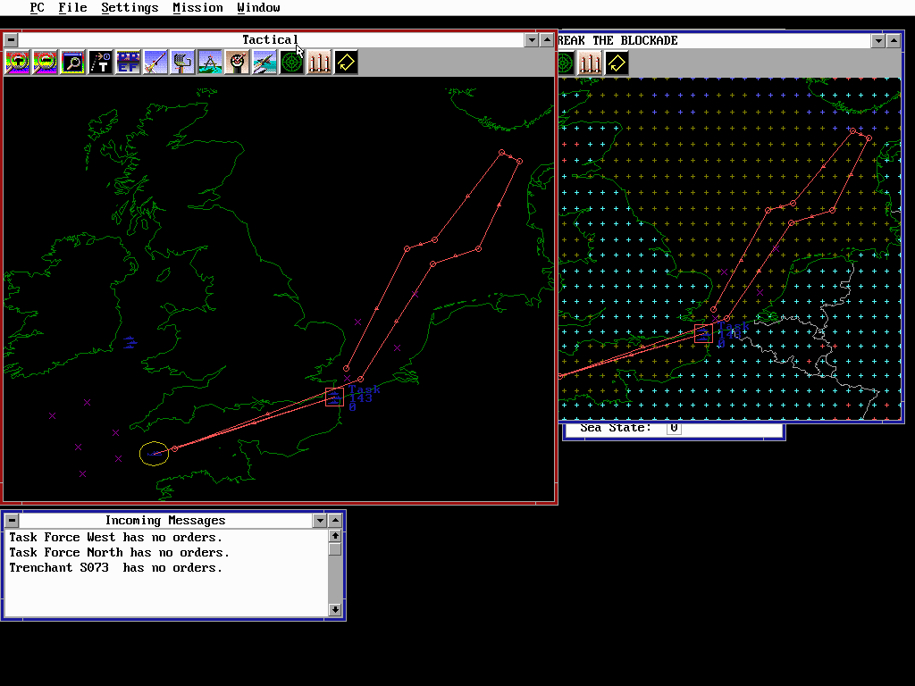 Gameplay of Harpoon II: Admiral's Edition