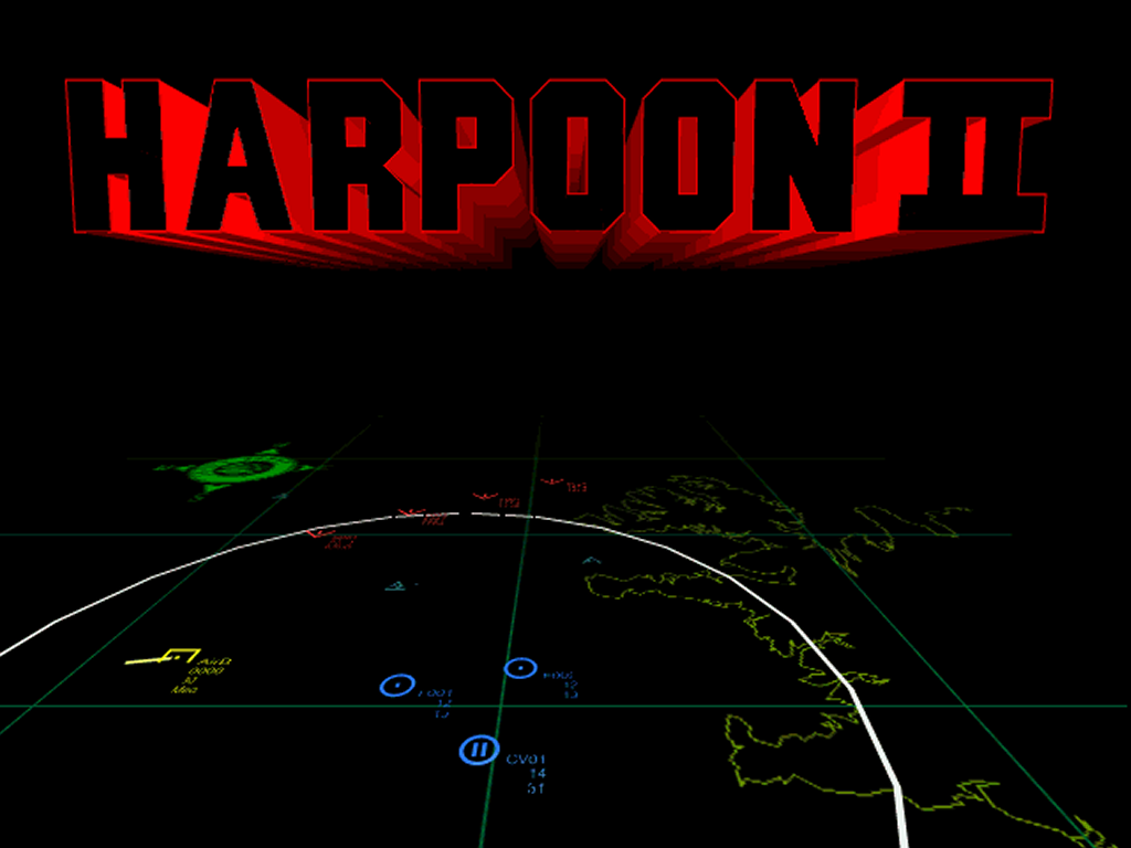 Title screen of Harpoon II: Admiral's Edition